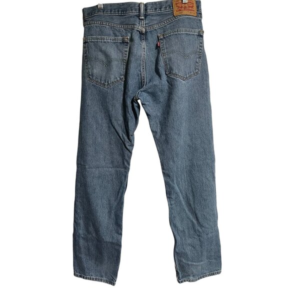 Levis 505 Mens Blue Denim Straight Leg Jeans Size 32 Measures 32x31 - Picture 2 of 10